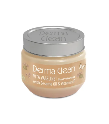 وازلین ویتامینه حاوی روغن کنجد و ویتامینF محافظ پوست  جار 250 میل درماکلینDERMACLEAN