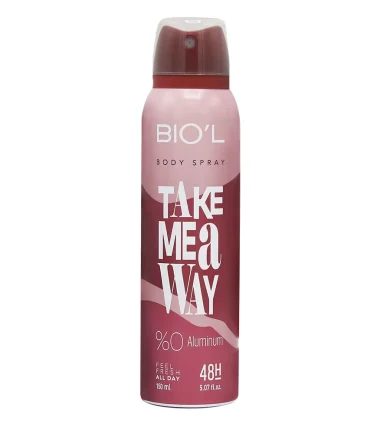اسپری بدن مردانه TAKE ME AWAY 150 ML ( لالیک) بیول BIOL