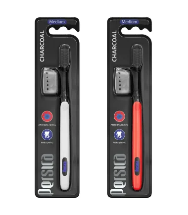 مسواک بزرگسال ذغالی 324 پرسیکا - Persica Toothbrushes Medium Charcoal